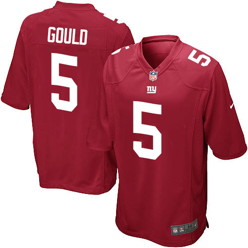 Men's Game Robbie Gould Nike Jersey Red Alternate - #5 NFL New York Giants